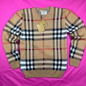 Men’s Burberry Brown Crewneck Sweater Size Small Regular Fit Excellent